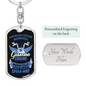 Gasoline Engine Biker Keychain Stainless Steel or 18k Gold Dog Tag Keyring-Express Your Love Gifts