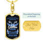 Gasoline Engine Biker Keychain Stainless Steel or 18k Gold Dog Tag Keyring-Express Your Love Gifts