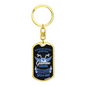 Gasoline Engine Biker Keychain Stainless Steel or 18k Gold Dog Tag Keyring-Express Your Love Gifts