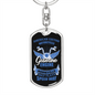 Gasoline Engine Biker Keychain Stainless Steel or 18k Gold Dog Tag Keyring-Express Your Love Gifts