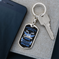 Gasoline Engine Biker Keychain Stainless Steel or 18k Gold Dog Tag Keyring-Express Your Love Gifts