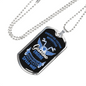 Gasoline Engine Biker Necklace Stainless Steel or 18k Gold Dog Tag 24"-Express Your Love Gifts