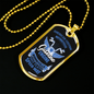 Gasoline Engine Biker Necklace Stainless Steel or 18k Gold Dog Tag 24"-Express Your Love Gifts