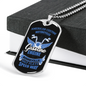 Gasoline Engine Biker Necklace Stainless Steel or 18k Gold Dog Tag 24"-Express Your Love Gifts
