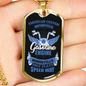 Gasoline Engine Biker Necklace Stainless Steel or 18k Gold Dog Tag 24"-Express Your Love Gifts