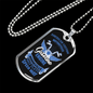 Gasoline Engine Biker Necklace Stainless Steel or 18k Gold Dog Tag 24"-Express Your Love Gifts