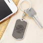 Gasoline Speed Racing Biker Keychain Stainless Steel or 18k Gold Dog Tag Keyring-Express Your Love Gifts
