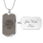 Gasoline Speed Racing Biker Necklace Stainless Steel or 18k Gold Dog Tag 24"-Express Your Love Gifts