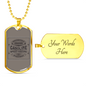 Gasoline Speed Racing Biker Necklace Stainless Steel or 18k Gold Dog Tag 24"-Express Your Love Gifts