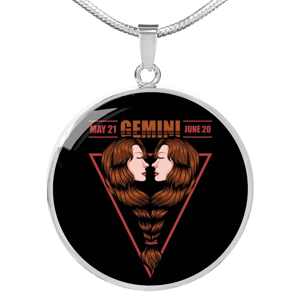 Gemini Astrological Zodiac Sign Necklace Stainless Steel or 18k Gold 18-22"-Express Your Love Gifts