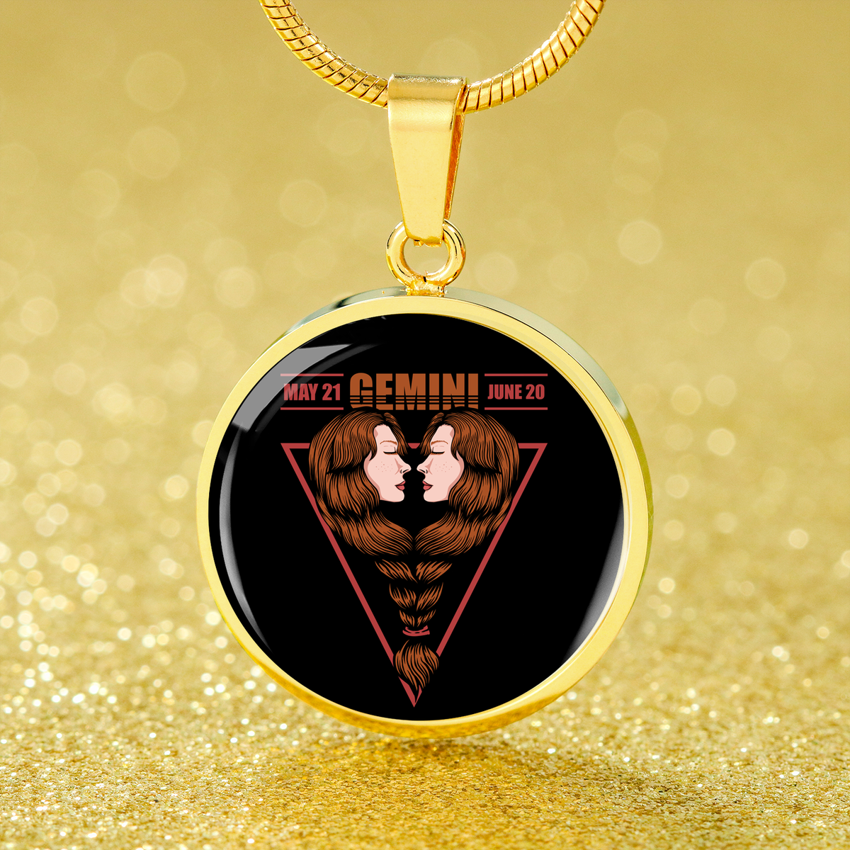 Gemini Astrological Zodiac Sign Necklace Stainless Steel or 18k Gold 18-22"-Express Your Love Gifts