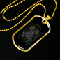 Gemini Black Zodiac Necklace Stainless Steel or 18k Gold Dog Tag 24" Chain-Express Your Love Gifts