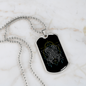 Gemini Black Zodiac Necklace Stainless Steel or 18k Gold Dog Tag 24" Chain-Express Your Love Gifts