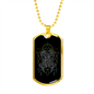 Gemini Black Zodiac Necklace Stainless Steel or 18k Gold Dog Tag 24" Chain-Express Your Love Gifts