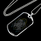 Gemini Black Zodiac Necklace Stainless Steel or 18k Gold Dog Tag 24" Chain-Express Your Love Gifts