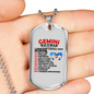Gemini Facts Black Zodiac Necklace Stainless Steel or 18k Gold Dog Tag 24" Chain-Express Your Love Gifts