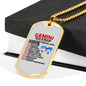 Gemini Facts Black Zodiac Necklace Stainless Steel or 18k Gold Dog Tag 24" Chain-Express Your Love Gifts