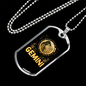 Gemini Girls Zodiac Necklace Stainless Steel or 18k Gold Dog Tag 24" Chain-Express Your Love Gifts