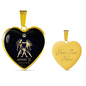 Gemini Horoscope Zodiac Necklace Stainless Steel or 18k Gold Heart 18-22"-Express Your Love Gifts