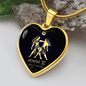Gemini Horoscope Zodiac Necklace Stainless Steel or 18k Gold Heart 18-22"-Express Your Love Gifts