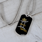 Gemini Queen Zodiac Necklace Stainless Steel or 18k Gold Dog Tag 24" Chain-Express Your Love Gifts