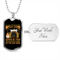 Genius Conversation Brown Necklace Stainless Steel or 18k Gold Dog Tag 24" Chain-Express Your Love Gifts