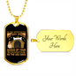 Genius Conversation Brown Necklace Stainless Steel or 18k Gold Dog Tag 24" Chain-Express Your Love Gifts