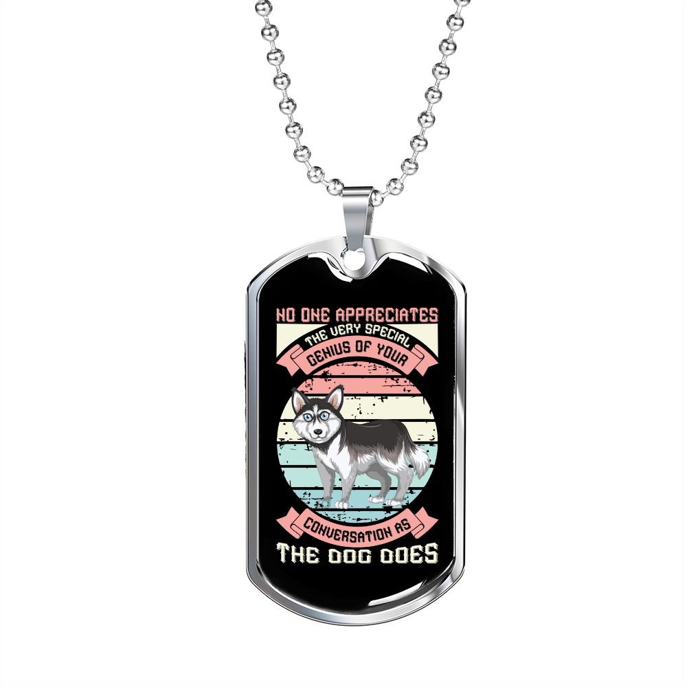 Genius Conversation Pink Necklace Stainless Steel or 18k Gold Dog Tag 24" Chain-Express Your Love Gifts