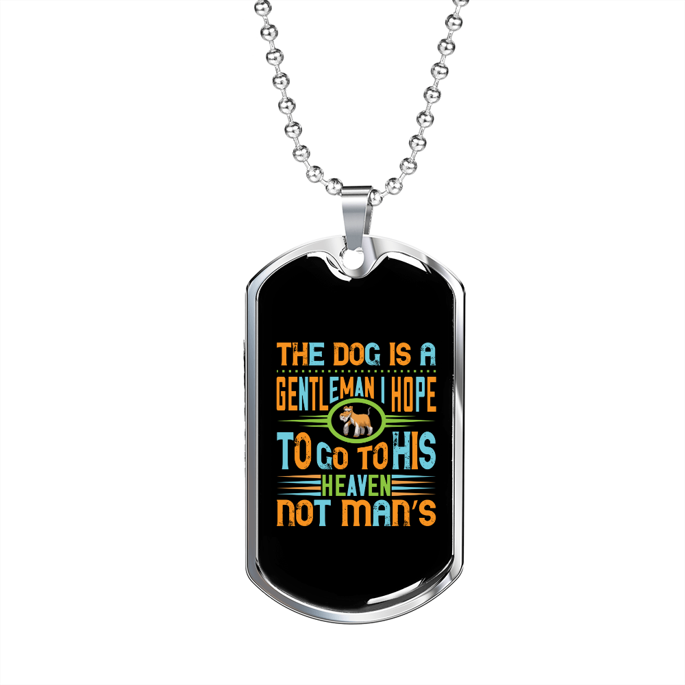 Gentleman Dog Colors Necklace Stainless Steel or 18k Gold Dog Tag 24" Chain-Express Your Love Gifts