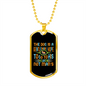 Gentleman Dog Colors Necklace Stainless Steel or 18k Gold Dog Tag 24" Chain-Express Your Love Gifts