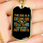 Gentleman Dog Colors Necklace Stainless Steel or 18k Gold Dog Tag 24" Chain-Express Your Love Gifts