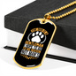 Gentleman Dog Necklace Stainless Steel or 18k Gold Dog Tag 24" Chain-Express Your Love Gifts