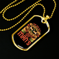 Gentleman Dog Peach Necklace Stainless Steel or 18k Gold Dog Tag 24" Chain-Express Your Love Gifts