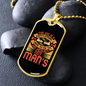 Gentleman Dog Peach Necklace Stainless Steel or 18k Gold Dog Tag 24" Chain-Express Your Love Gifts
