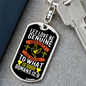 Genuine Love Romans 12:9 Keychain Stainless Steel or 18k Gold Dog Tag Keyring-Express Your Love Gifts