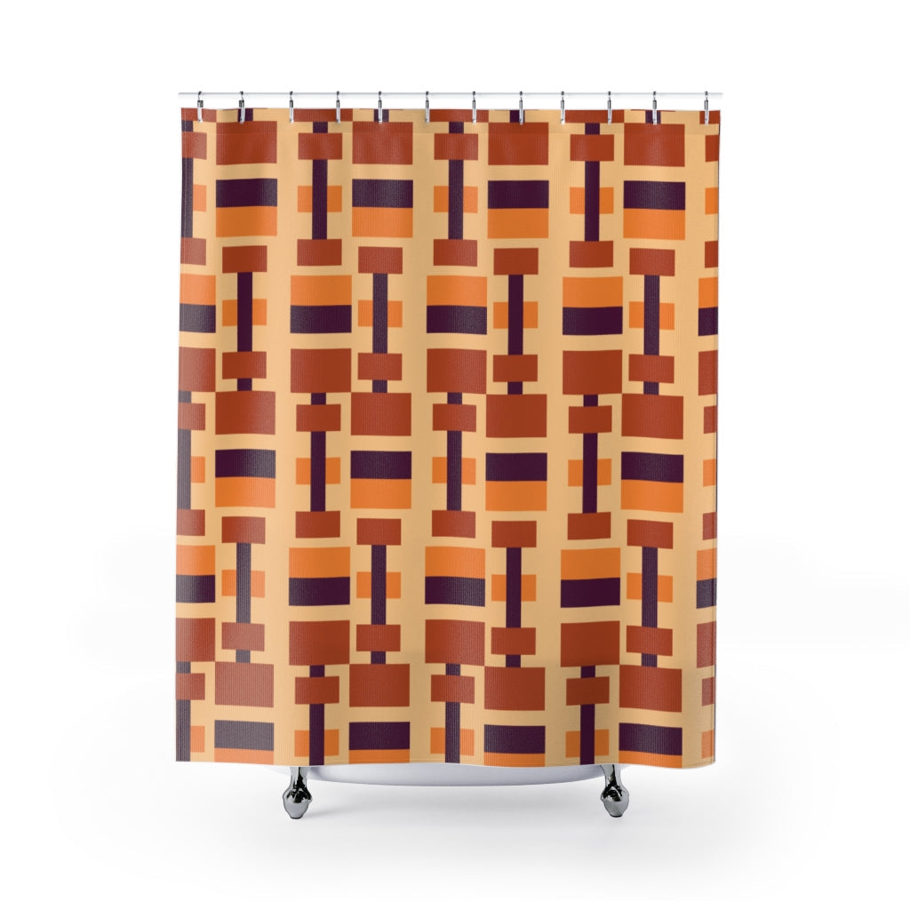 Geometric Abstract Rectangles Stylish Design 71" x 74" Elegant Waterproof Shower Curtain for a Spa-like Bathroom Paradise Exceptional Craftsmanship-Express Your Love Gifts