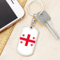 Georgia Flag Keychain Dog Tag Stainless Steel or 18k Gold-Express Your Love Gifts