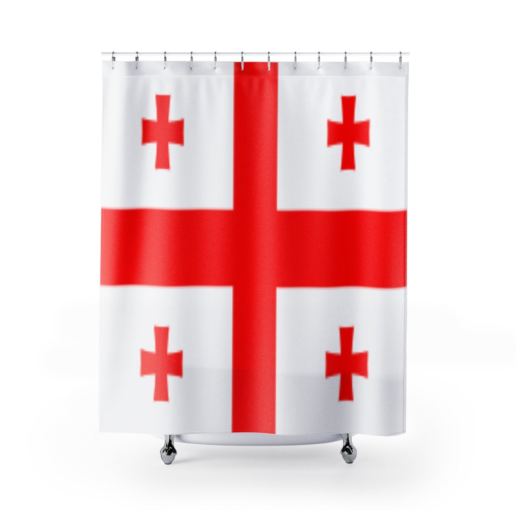 Georgia Flag Stylish Design 71" x 74" Elegant Waterproof Shower Curtain for a Spa-like Bathroom Paradise Exceptional Craftsmanship-Express Your Love Gifts