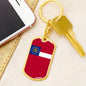 Georgia State Flag Keychain Dog Tag Stainless Steel or 18k Gold-Express Your Love Gifts