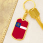 Georgia State Flag Keychain Dog Tag Stainless Steel or 18k Gold-Express Your Love Gifts