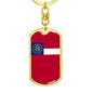 Georgia State Flag Keychain Dog Tag Stainless Steel or 18k Gold-Express Your Love Gifts