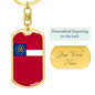 Georgia State Flag Keychain Dog Tag Stainless Steel or 18k Gold-Express Your Love Gifts