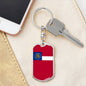 Georgia State Flag Keychain Dog Tag Stainless Steel or 18k Gold-Express Your Love Gifts