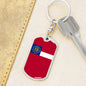 Georgia State Flag Keychain Dog Tag Stainless Steel or 18k Gold-Express Your Love Gifts