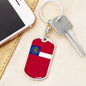 Georgia State Flag Keychain Dog Tag Stainless Steel or 18k Gold-Express Your Love Gifts