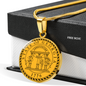 Georgia State Seal Necklace Circle Pendant Stainless Steel or 18k Gold 18-22"-Express Your Love Gifts