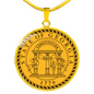 Georgia State Seal Necklace Circle Pendant Stainless Steel or 18k Gold 18-22"-Express Your Love Gifts