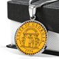 Georgia State Seal Necklace Circle Pendant Stainless Steel or 18k Gold 18-22"-Express Your Love Gifts