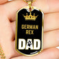 German Rex Cat Dad Necklace Stainless Steel or 18k Gold Dog Tag 24" Chain-Express Your Love Gifts