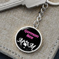 German Rex Cat Mom Keychain Stainless Steel or 18k Gold Circle Pendant-Express Your Love Gifts